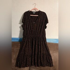 NWT Terra and Sky Leopard Print Knee Length Dress Size 2X